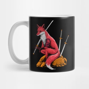 Kitsune japanese samurai fox Mug